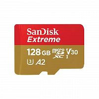 Карта памяти MicroSD  128GB  SanDisk Class 10 Extreme A2 UHS-I U3 (170 Mb/s) без адаптера (SDSQXAA-128G-GN6GN)