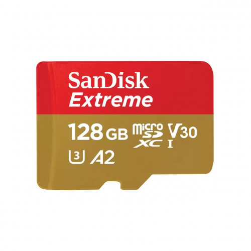 Карта памяти MicroSD  128GB  SanDisk Class 10 Extreme A2 UHS-I U3 (170 Mb/s) без адаптера (SDSQXAA-128G-GN6GN)