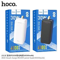 Мобильный аккумулятор Аккумулятор внешний HOCO J111C Smart , 40000mAh, PD3.0, 3,0А, цвет: белый (1/20) (6931474795816)