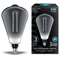 Лампа светодиодная GAUSS Filament ST164 6W 330lm 4000К Е27 gray straight 1/6 (157802205)