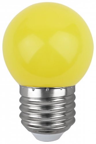 Лампа светодиодная ЭРА YL45-E27 Р45-1W-E27 (диод. шар, желт., 4SMD, 1W, E27, для белт-лайт) (10/100/6000) фото 3