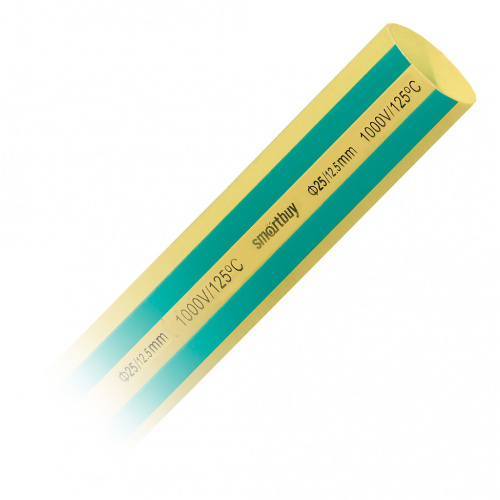 Термоусаживаемая трубка SMARTBUY 25/12,5, желто-зеленая, 1 метр (SBE-HST-25-yg) (10/10)