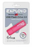Флеш-накопитель USB  64GB  Exployd  620  красный (EX-64GB-620-Red)