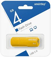 Флеш-накопитель USB  4GB  Smart Buy  Clue  жёлтый (SB4GBCLU-Y)