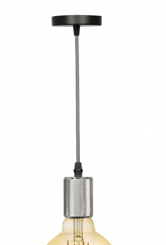 Светильник ЭРА подвесной накладной Подсветка декоративная цоколь Е27, провод 1 м, цвет хром (60/360) PL13 E27 - 5 CH фото 5