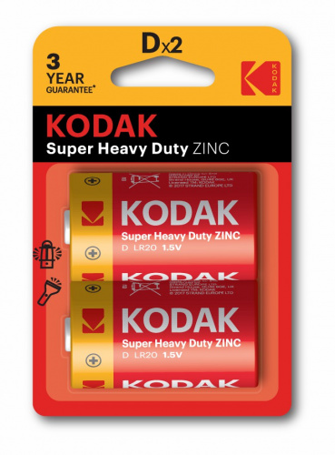 Элемент питания KODAK Heavy Duty  R20  BL2 Extra  (KDHZ-2)   (24/120) (Б0005135) фото 2