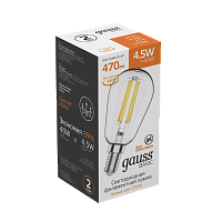 Лампа светодиодная GAUSS Basic Filament ST45 4,5W 470lm 2700К Е14 1/10/50 (1141115)