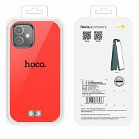Накладка задняя HOCO для APPLE iPhone 12 Pro Max (6.7), Pure series, пластик, цвет: красный