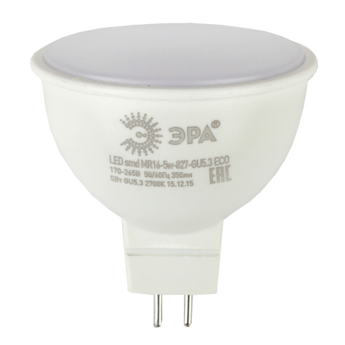 Лампа светодиодная ЭРА RED LINE LED MR16-9W-840-GU5.3 R GU5.3 9 Вт софит нейтральный белый свет (1/100) (Б0050199)