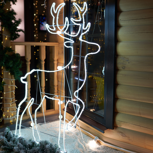 Фигура NEON-NIGHT световая «Сказочный олень» из гибкого неона NEON-NIGHT, 140х93 см, 1680 LED, цвет свечения белый  (1/5) фото 9