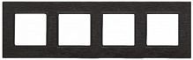 Рамка ЭРА, серии ЭРА Elegance, скрытой установки, на 4 поста, металл, чёрный+антр