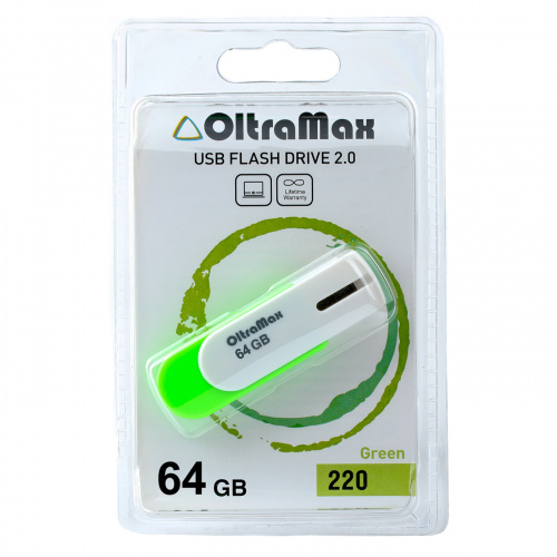 Флеш-накопитель USB  64GB  OltraMax  220  зелёный (OM-64GB-220-Green) фото 6