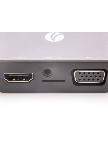 USB-концентратор USB3.1 Type-CM-->HDMI +VGA+3XUSB +PD charging+TF+AUDIO,Aluminum Shell, VCOM <CU425> (1/100) (CU425M) фото 11