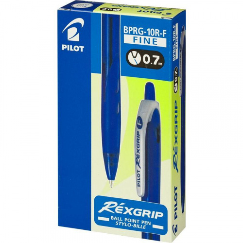 Ручка шариковая PILOT BPRG-10R-F REX GRIP авт.рез.манжет.синяя 0, 22мм (1/12)
