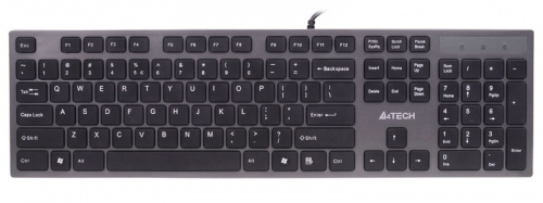Клавиатура проводная A4TECH KV-300H USB slim, серая/черная (1/10)