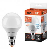 Лампа светодиодная WOLTA Шар G45 7.5Вт 4000К 625лм Е14 1/50