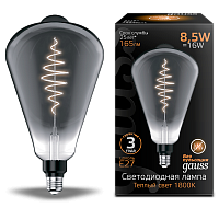 Лампа светодиодная GAUSS Filament ST164 8.5W 165lm 1800К Е27 gray flexible 1/6 (157802005)