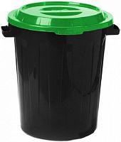 Бак для мусора 60л черный/зеленый (М2393)