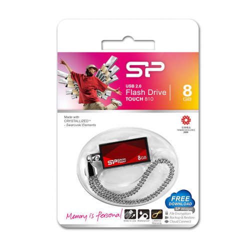 Флеш-накопитель яUSB  8GB  Silicon Power  Touch 810  красный (SP008GBUF2810V1R) фото 7