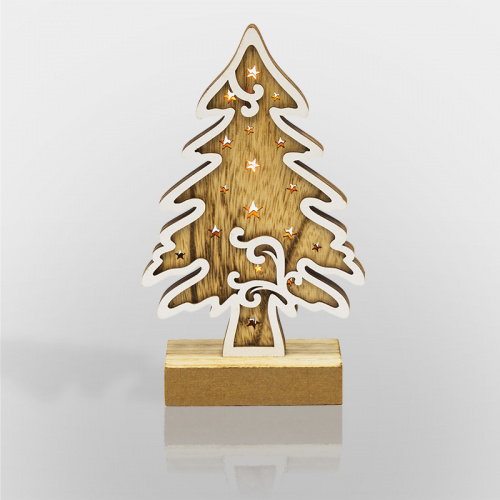 Фигурка деревянная NEON-NIGHT с подсветкой "Елочка" 11,5*5*19 см (1/72) (504-012)