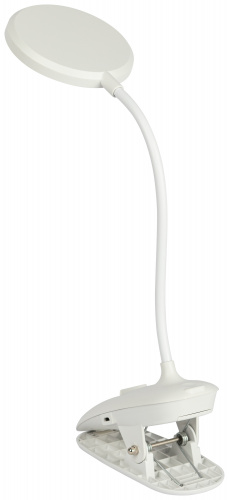 Светильник светодиодный ЭРА настольный NLED-513-6W-W аккумуляторный на прищепке белый (1/48) (Б0057209) фото 2