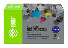 Картридж струйный Cactus CS-EPT6034 T6034 желтый (220мл) для Epson Stylus PRO 7880/9880