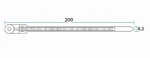 Хомут-стяжкa нейлоновая под винт REXANT 220x4,3 мм, черная, упаковка 100 шт. (10/100)