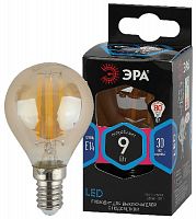 Лампа светодиодная ЭРА F-LED P45-9W-840-E14 gold E14 / Е14 9Вт филамент шар золотистый нейтральный белый свет (1/100) (Б0047028)