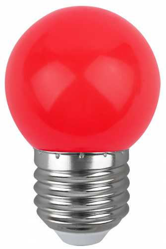 Лампа светодиодная ЭРА RL45-E27 Р45-1W-E27 (диод. шар, красн., 4SMD, 1W, E27, для белт-лайт) (10/100/6000) фото 3