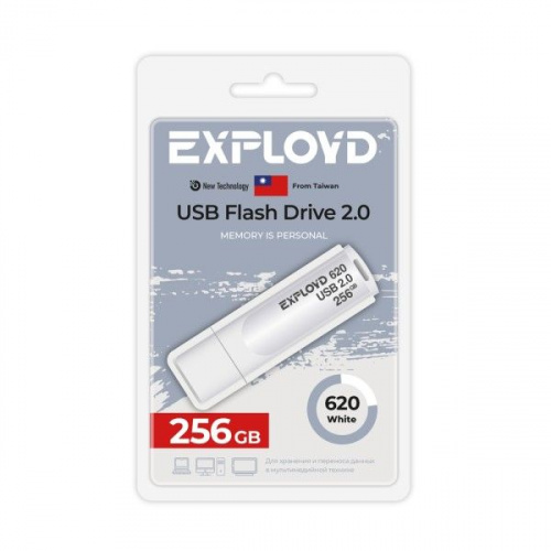 Флеш-накопитель USB  256GB  Exployd  620  белый (EX-256GB-620-White)