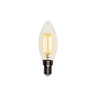 Лампа светодиодная REXANT филаментная Свеча CN35 7.5 Вт 600 Лм 2700K E14 прозрачная колба (10/100)
