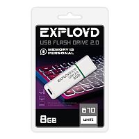 Флеш-накопитель USB  8GB  Exployd  670  белый (EX-8GB-670-White)