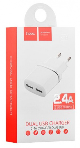 Блок питания сетевой 1 USB HOCO C11, 1000mA, пластик, кабель 8 pin, цвет: белый (1/10/100) (6957531047735) фото 5