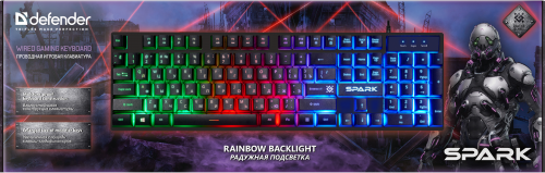 Клавиатура игровая DEFENDER Spark GK-300L RU,радужная подсветка, черный (1/20) (45300) фото 5