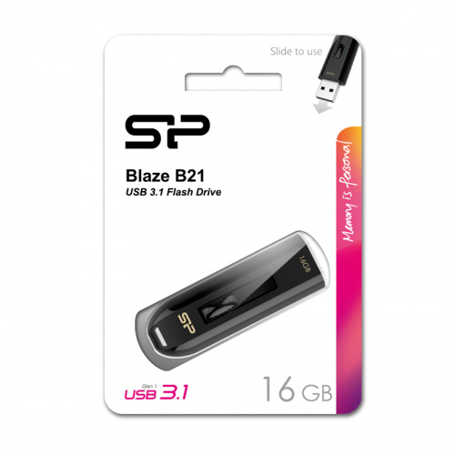 Флеш-накопитель USB 3.1  16GB  Silicon Power  Blaze B21  чёрный (SP016GBUF3B21V1K) фото 8