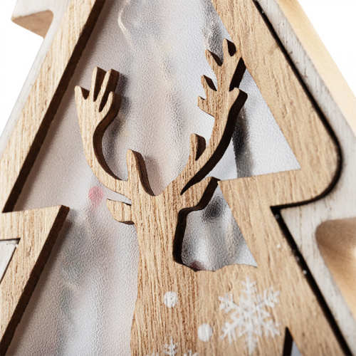 Фигурка деревянная NEON-NIGHT с подсветкой "Елка на подставке" 14,5х5х30 см (1/24) (504-028) фото 10