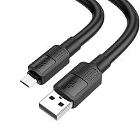 Кабель USB - микро USB HOCO X84 Solid, 1.0м, круглый, 2.4A, силикон, цвет: чёрный (1/33/330)