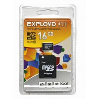 MicroSD  16GB  Exployd Class 10 + SD адаптер