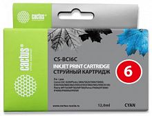 Картридж струйный Cactus CS-BCI6C голубой (12мл) для Canon S800/ S820/ S900/ S9000; i550/ i560/ i860/ i865/ i905D/ i950S/ i960x/ i965/ i990/ i9100/ i9