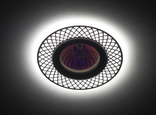 Светильник ЭРА декор cо светодиодной подсветкой MR16, белый/хром (1/50/1500) DK LD42 WH/CH /1 фото 2