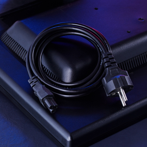 Шнур сетевой, евровилка - евроразъем С5, кабель 3x0,75 мм², длина 1,8 метра (для питания ноутбука) (PVC пакет) REXANT (10/100) фото 2