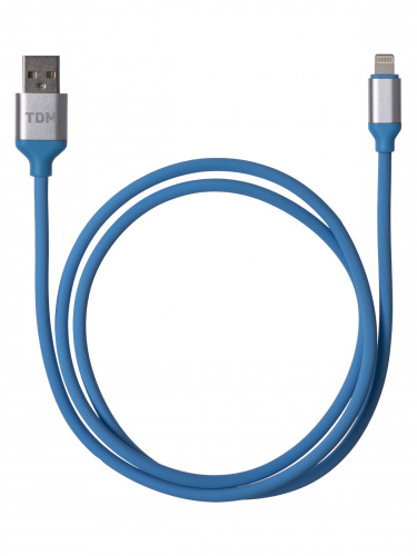 Дата-кабель TDM ДК 18, USB - Lightning, 1 м, силиконовая оплетка, голубой, (1/200) (SQ1810-0318) фото 4
