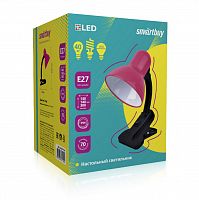 Светильник SMARTBUY настольный под лампу Е27 с прищепкой Pink (SBL-DeskL01-Pink) упаковка пакет (1/30)