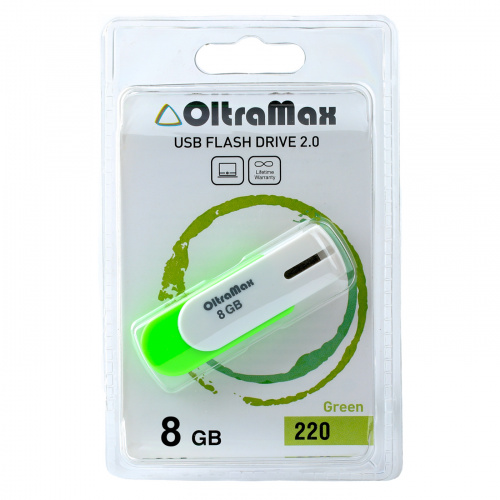 Флеш-накопитель USB  8GB  OltraMax  220  зелёный (OM-8GB-220-Green) фото 6