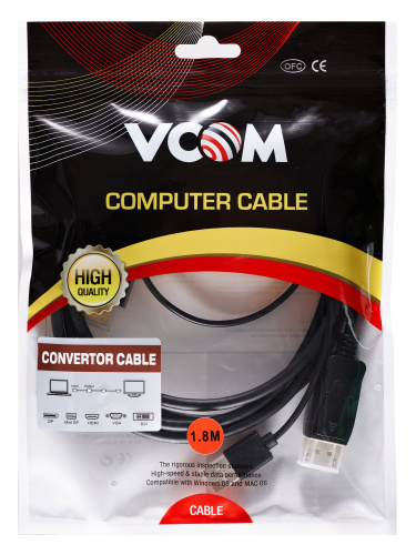 Кабель-переходник HDMI(M) +USB---> DP(M)  4K*60Hz 1.8M, VCOM <CG599AC-1.8M> (1/70) фото 2
