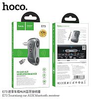 Ресивер HOCO E73 Tourxiang, пластик, Bluetooth, AUX, TF, микрофон, цвет: серый (1/160) (6931474766885)