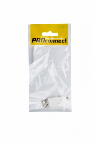 Переходник USB PROconnect, гнездо USB-A - штекер micro USB, 1 шт., пакет БОПП (1/50) (18-1173-9)