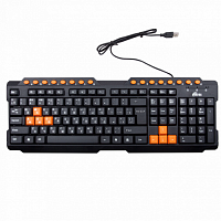 Клавиатура RITMIX RKB-151, черный/оранжевая, USB (1/20) (15119381)