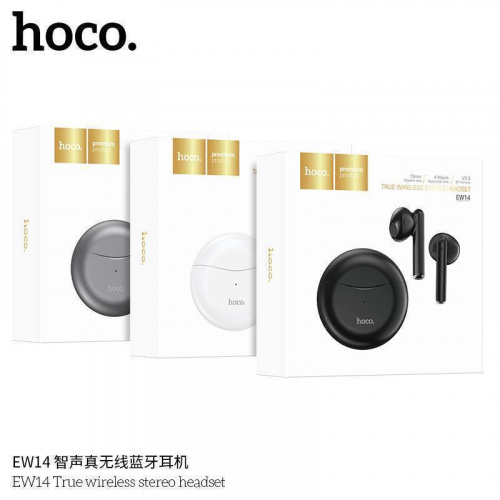 Наушники внутриканальные HOCO EW14, True, Bluetooth, цвет: чёрный (1/21/126) (6931474765499)