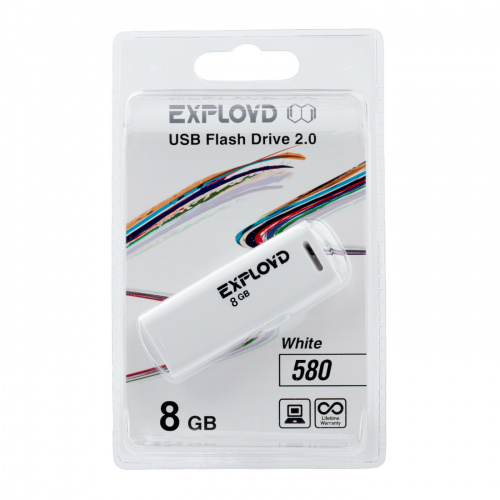 Флеш-накопитель USB  8GB  Exployd  580  белый (EX-8GB-580-White) фото 5